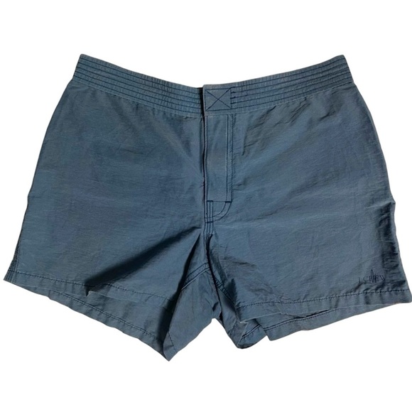 J. Crew Dark Teal Surf Swim Cotton Blend Shorts w Hook & Loop Closure - Size 2 - Picture 1 of 8
